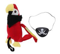 Veemoon Shoulder Parrot for Pirate Costume, Halloween Costume Accessories Set Shoulder Parrot and Eye Mask Plush Party Supply for Halloween Party Cosplay Woman Men