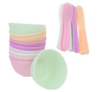 Veemoon Silicone Facial Mask Bowl Set 20pcs with Plastic Spatula, Flexible DIY Beauty Salon Mixing Bowls for Face Mask Prep and Skin Care Treatment Random Color
