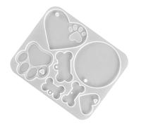 Veemoon Silicone Pet Tag Mold Bone Shape Epoxy Casting Mold for DIY Crafts Creative Dog Pendant Making Tool