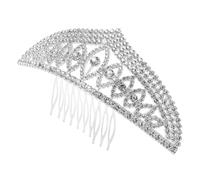Veemoon Silver Crystal Bridal Crown Hair Comb Elegant Princess Tiara Headpiece for Wedding Birthday Prom Dazzling Rhinestone Accessories for Women and Brides