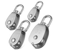 Veemoon Single Swivel Pulley with Robust Construction and Easy Installation 4pcs Stainless Steel for Lifting and Rigging Models M15 M20 M25 M32 Suitable for Wire Rope Crane Marine Use