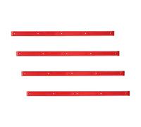 Veemoon Skateboard Grind Rails Rib Bones 4Pcs Red Plastic Bars for Technical Skateboarding and Stunt Tricks 14.34X0.71X0.28In for Beginners Bikes Scooters