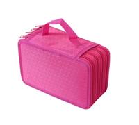 Veemoon Slot Pencil Holder Organizer Multi Zippered Pencil Case for School Art and Travel Durable Design Rose Red for Students and Artists