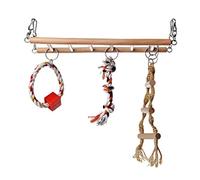 Veemoon Small Animal Climbing Bridge Ladder Swing for Parakeets and Hamsters, Made of Sturdy Material, Entertaining Design to Develop Balance in Playground Random Color