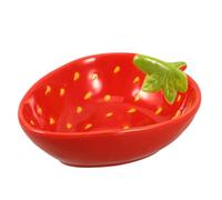 Veemoon Small Ceramic Strawberry Bowl, 5 Inch Cute Dessert Dishes Mini Snack Serving Bowl for Dessert Salad Cereal Milk Daily Use Home Kitchen