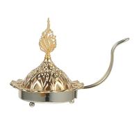 Veemoon Small Metal Tray Arabian Incense Burner Metal Incense Burner Arabian Diffuser Bakhoor Oud Frankincense Cone Charcoal Vintage Figurines Home Decoration Gold L Wedding Table Decor
