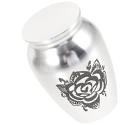 Veemoon Small Silver Alloy Urn for Ashes Lightweight Design Safe to Use Human Ashes Cremation Keepsake Container Suitable for Memorial and Funeral