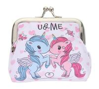 Veemoon Small Unicorn Coin Purse for Women, Portable PVC Printed Decorative Purse with White Lettering, Compact Travel Wallet and Ladies