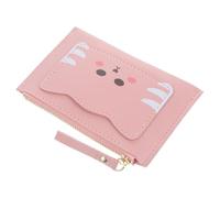 Veemoon Small Wallet Purse Lightweight Pu Leather Cat Pattern Card Holder Coin Purse Pink Fashionable Multifunctional Wallet for Women Many Occasions