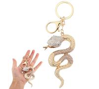 Veemoon Snake Pendant Keychain Snake Keychain Charm Creative Polished Alloy Rhinestone Versatile Sturdy Accessory for Everyday Essentials Attach to Keys Bag Or Purse Chinese New Year Decor
