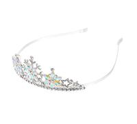 Veemoon Snowflake Rhinestone Headband Crown Silver Alloy for Children's Birthday and Fashion Accessories