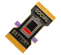 Veemoon Social Battery Brooch Pin for Women Symbol Dress Accessory Durable Elegant Design for Jackets Bags Hats Scarf Safety Pin
