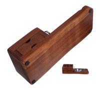 Veemoon Solid Wood Carved Cigar Holder Box Portable Wooden Ashtray for Man Cave Gatherings and Outdoors