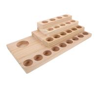 Veemoon Solid Wood Essential Oil Display Stand Holes Tiered Wooden Storage Rack for Essential Oil Bottles Elegant Organizer for Home Spa and Yoga Studio Tabletop