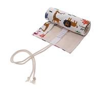 Veemoon Space Saving Canvas Pencil Roll Up Bag Portable Pouch for Drawing Sketching and Art Supplies Slots for Colored Pencils and Brushes Durable and Stylish Storage