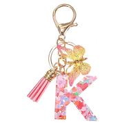 Veemoon Sparkly Keyring Love Letter Charm Backpack Accessory for Women Buckle Design Heart Shape Keychain Aesthetic Bag Charm