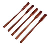 Veemoon Spoons Kitchen and Dining, Use Substances in Viscous and for Daily for 5pcs Wooden Stirring with Handle Design Flat Smooth Honey Other
