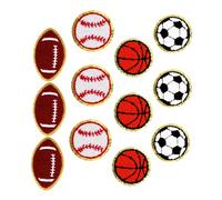 Veemoon Sports Ball Embroidered Patches Iron Sew Football Basketball Baseball Rugby Applique for DIY Clothes Backpacks Shoes Polyester Compatible with Cotton Nylon Leather
