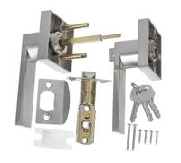 Veemoon Square Aluminum Alloy Door Lock with Key Silent Closing Structure Indoor Handle for Bedroom Bathroom Office Privacy and Security Upgrade
