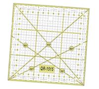 Veemoon Square Sewing Ruler with Grid Lines for Precise Cutting Quilting Patchwork DIY Crafting High Definition Black and Green Markings Premium Plastic for Left Right Hand Use