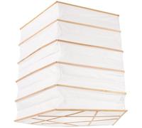 Veemoon Squares Chinese Paper Bamboo Lampshade White Handmade Foldable Paper Lampshade Japanese Rustic Ceiling Light Shade for Chandeliers, Ceiling Lights Indoor Outdoor (30 * 30CM)