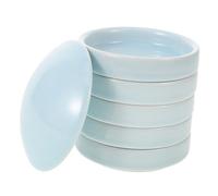 Veemoon Stackable 5-layer Ceramic Watercolor Gouache Mixing Palettes Lid, Porcelain Pigment Trays for Artists, Traditional Chinese Painting Palette for Watercolor and Oil Paints