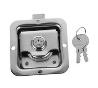Veemoon Stainless Steel Paddle Handle Lock with Key Mirror Finished Durable Rv Truck Toolbox Latch for Trailers Campers Cargo Haulers Wear Resistant Security Lock