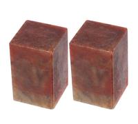 Veemoon Stamp Enthusiasts for and Artists in Lasting Clarity 2pcs Red Soapstone Blank Carving Square Stone Seal 4x2.5x2.5cm with Detailed Engraving Use Studio