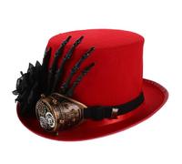 Veemoon Steampunk Top Hat Unisex Halloween Costume Cap with Skull Hand and Rose Design for Cosplay and Themed Parties Durable for Comfort