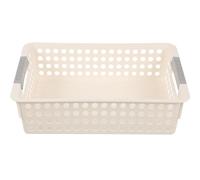 Veemoon Sturdy Small Plastic Basket for Sundries Storage with Three Compartments, White Pp Material, Chic Design for Desktop Decorations and Closet Organisation