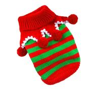 Veemoon Stylish Christmas Dog Sweater for Small Dogs, Thickened Acrylic Fiber Pullover with Red and Green Striped Design, Comfortable and Easy to Put for Holiday and Special Occasion