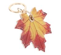 Veemoon Stylish Maple Leaf Key Ring with Access Card Holder Elegant Keychain for Management for Everyday Use and Access Card Protection