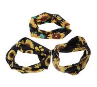 Veemoon Sunflower Print Wide Brim Sports Sweatband Headbands 3pcs Elastic Moisture-wicking Running Yoga Headband for Women Fitness Hair Accessories
