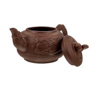Veemoon Tea Kettle with Ergonomic Handle and Non-Skid Design Vintage Ceramic 800ml Capacity Handmade Purple Clay Dragon Teapot for Tea Shops and Restaurants