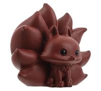 Veemoon Tea Pet Fox Figurine with Creative Desktop Ornament for Kung Fu Tea Tray Brown Purple Clay and Conversation Starter for Study