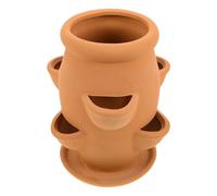 Veemoon Terracotta Strawberry Planter with 6 Side Pockets Ceramic Succulent Pot Indoor Outdoor Garden Flower Pot Decorative Clay Planter for Herbs and Small Plants