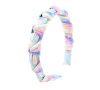 Veemoon Tie Dye Cross Knot Hairband for Women Stretchable Comfortable Fabric Headband Vintage Curled Narrow Boho Hair Accessory Stylish for Daily Wear and Various Hairstyles