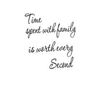 Veemoon Time Spent Family is Worth Every Second Removable Wall Sticker Living Room Wall Decal Family Quote Home Wallpaper DIY