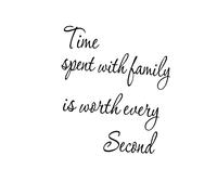 Veemoon Time Spent with Family is Worth Every Second Wall Paper Family Wall Sticker Removable PVC Adhesive Easy to Apply Home Decoration for Smooth Surface and Tiles