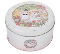 Veemoon Tinplate Cookie Tin and Holiday Candy Box with Decorative Bear Print, Round Metal Storage Container for Christmas Biscuits and Sweet Treats, Festive Packaging Tin