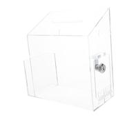 Veemoon Transparent Acrylic Donation Box with Lock and Quick Access Charity Collection Container for Weddings Schools Offices and Fundraising Events Raffle Suggestion Storage