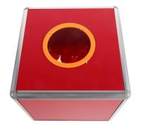Veemoon Transparent Raffle Ball Game Box Large Capacity Ticket Donation Cube for Parties Voting and Events with Red Balls Sleek Modern Design Easy to Use for Adults
