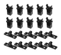 Veemoon Trash can pin bin lid Clasp, 10 Sets Touch Lock Replacement Parts, Secure Fastening Spring Latch Buckles, Black Plastic Iron Clips, for Kitchen and Outdoor dustbins