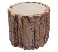 Veemoon Tree Stump Planter, Wood Stump Flower Pot Rustic Small Plant Bucket Table Succulent Planter Barrel Driftwood Bonsai Pots for Indoor Outdoor Garden Office (4.92 * 3.94in)