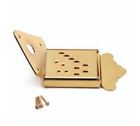 Veemoon Triangle 8-string Mandolin Tailpiece with Screws and Decorative Cover Gold Plated Mandolin Part Replacement with Flower Pattern and Guitar Maker Use