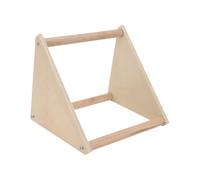 Veemoon Triangular Wooden Bird Standing Rack for Parrots and Chicks, Small Pet Bird Cage Accessory Perch Shelf, Sturdy Natural Wood Stand for Cockatoos and Parakeets