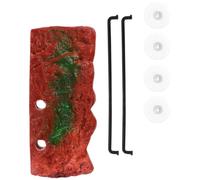 Veemoon Turtle Basking Platform with Lifting Design Medium 20x9cm Red Floating Turtle Resting Platform Reptile Aquarium Decoration and Habitat