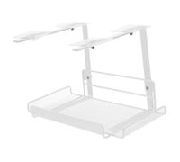 Veemoon Under Desk Cable Organizer Tray for Desk Cord Management Stable Wire Storage Rack for Office and Home Compact Under Table Cable Management White Small