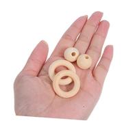 Veemoon Unfinished Wood Beads and Rings Set for Crafts Rustic Natural Spacer Beads Large Wood Circles for DIY Wreath Jewelry Making Crochet Projects