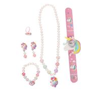Veemoon Unicorn Necklace Bracelet Ring Earrings Wristwatch Girls Watches for Year Old Girls Christmas